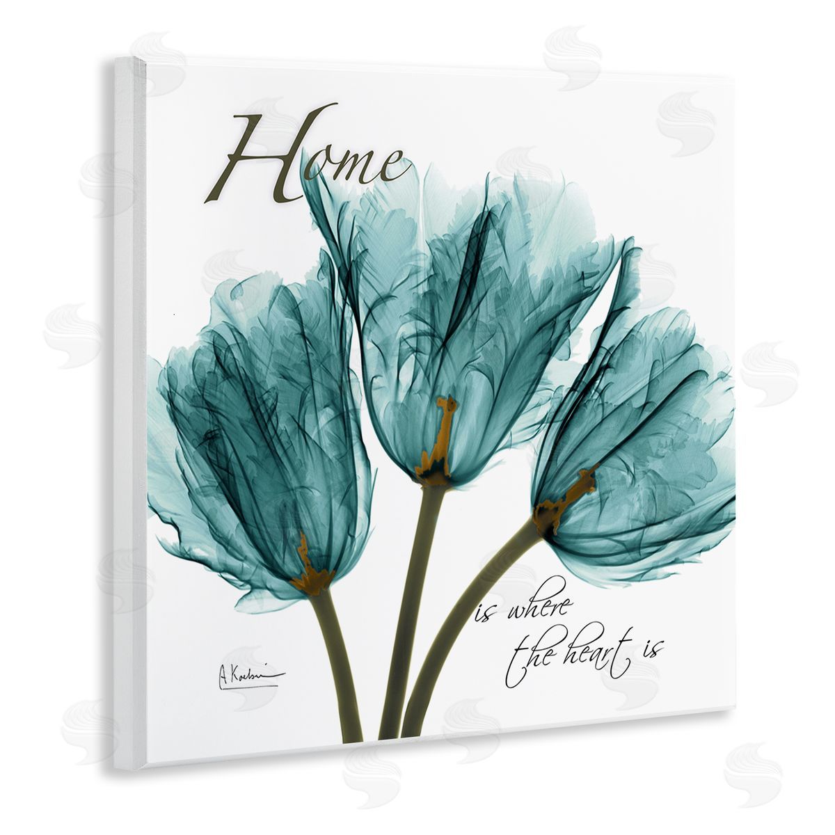 Albert Koetsier Blue Tulips Silhouette Home Is Where Wall Plaque Art