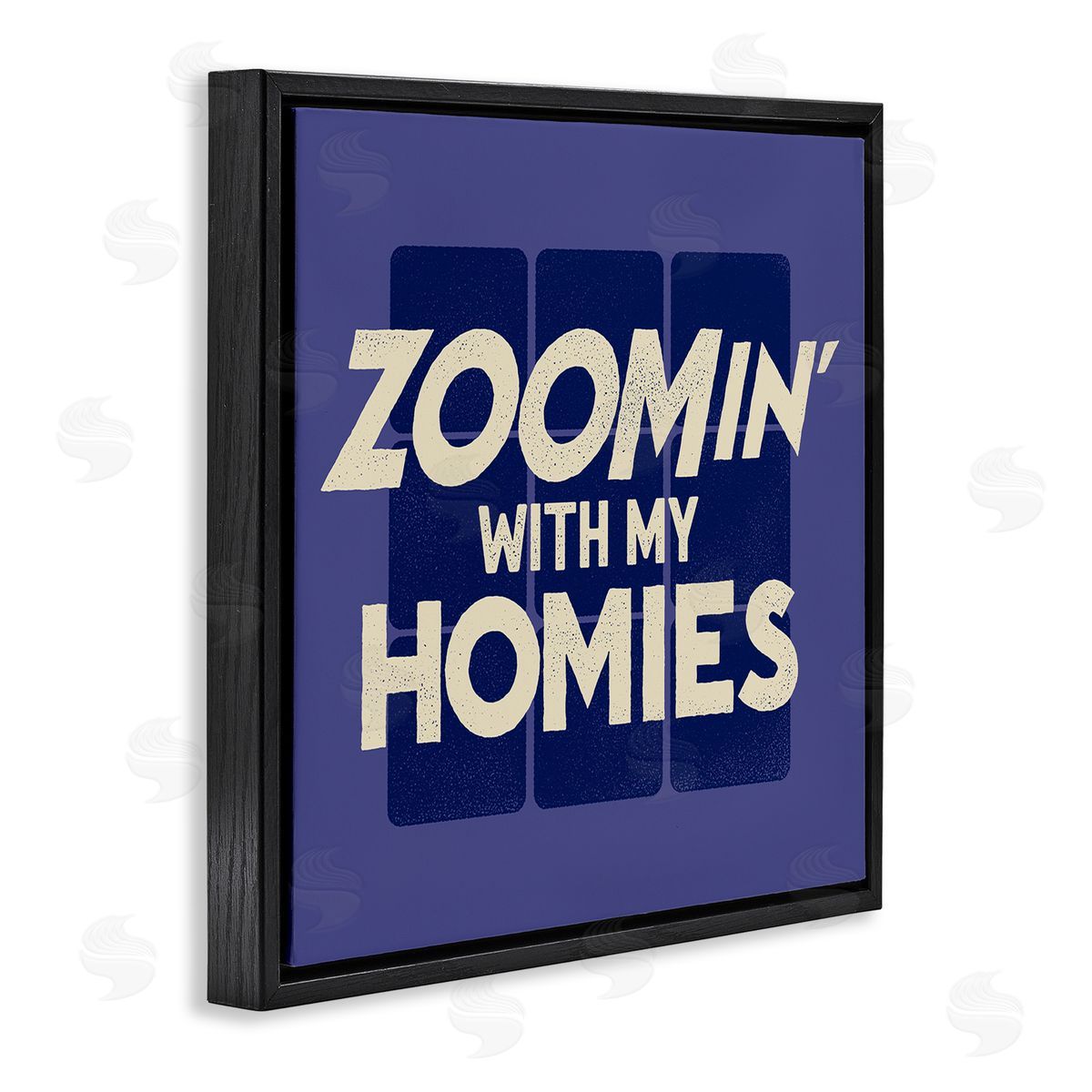 Buck Wear Zoomin' With Homies Office Humor Black Floater Frame Canvas Art
