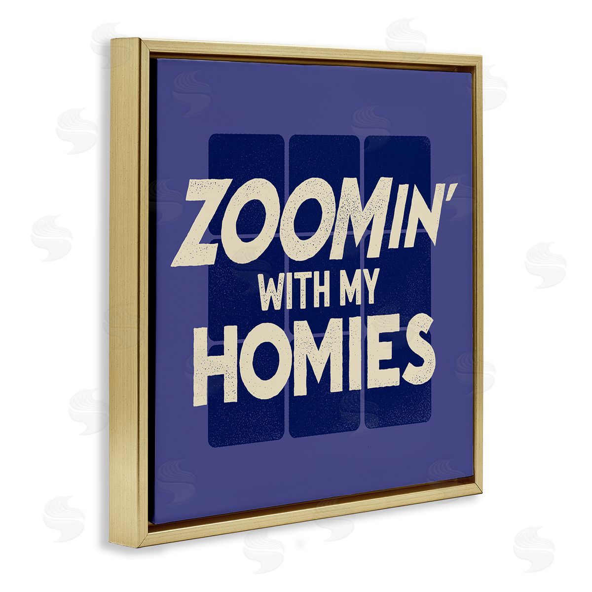 Buck Wear Zoomin' With Homies Office Humor Gold Floater Frame Canvas Art