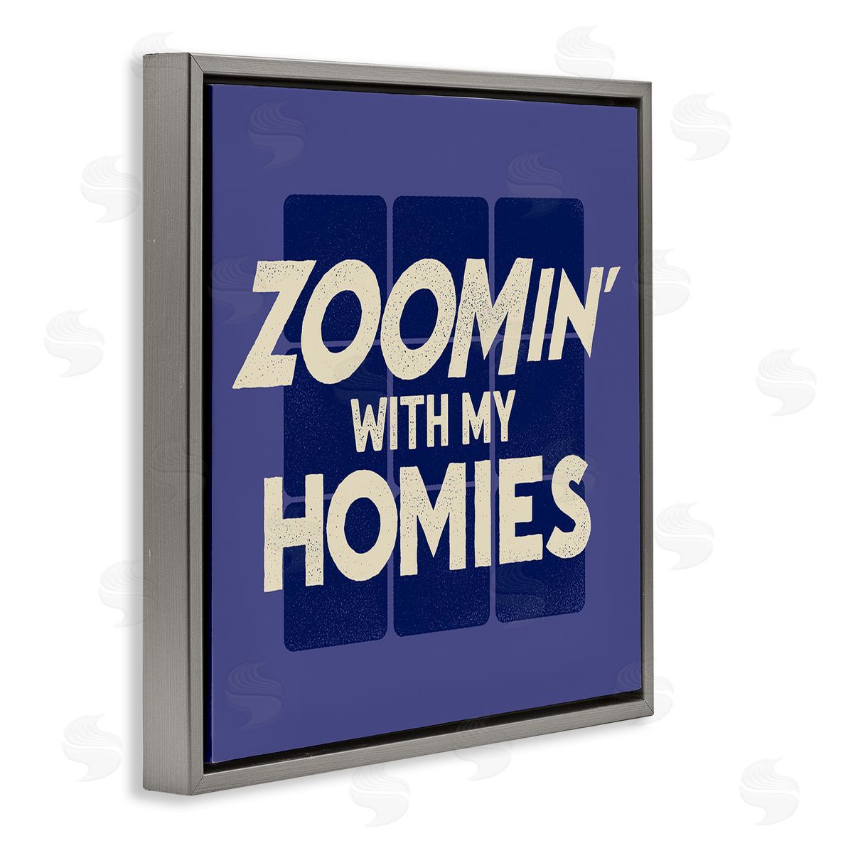 Buck Wear Zoomin' With Homies Office Humor Gray Floater Frame Canvas Art