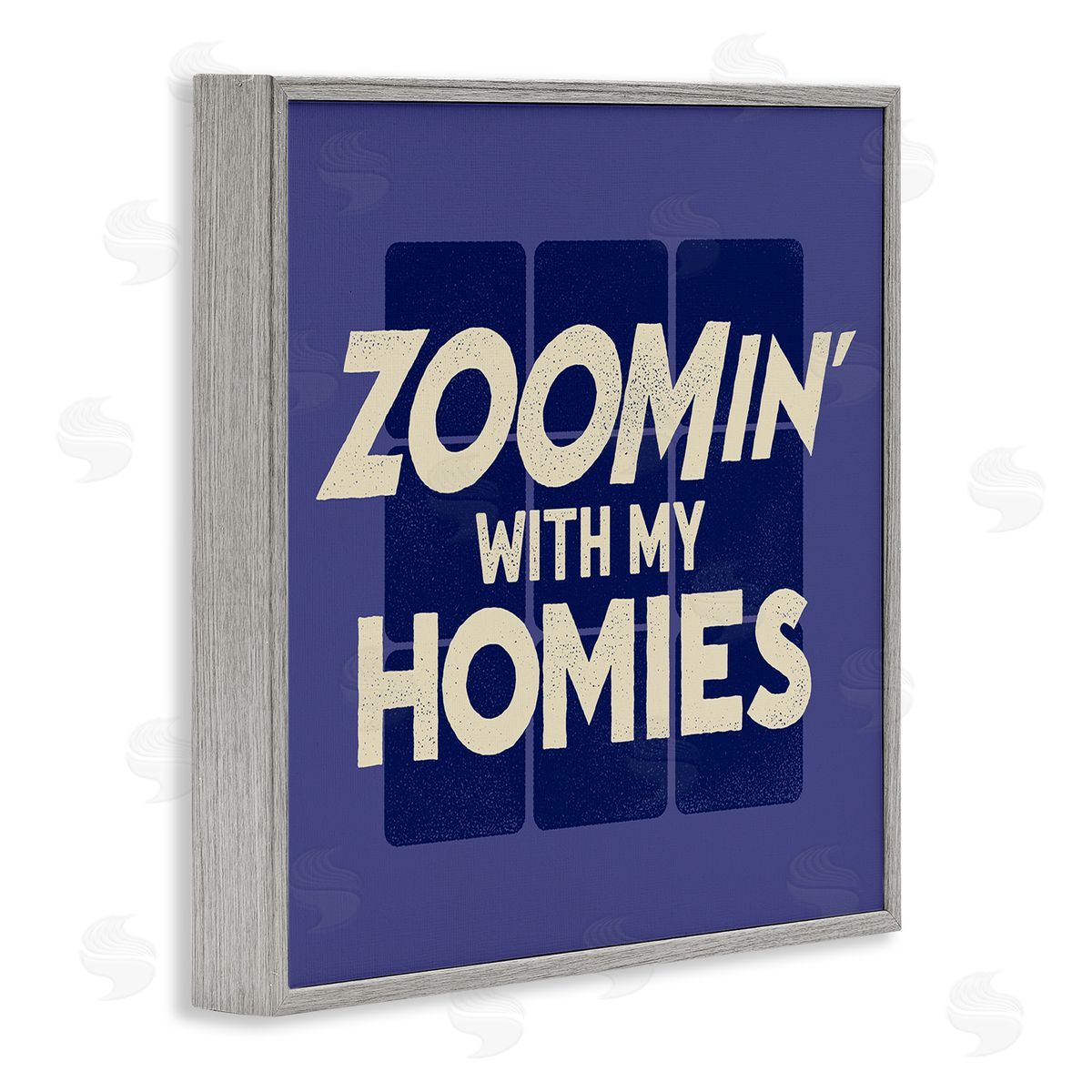 Buck Wear Zoomin' With Homies Office Humor Gray Framed Giclee Wall Art