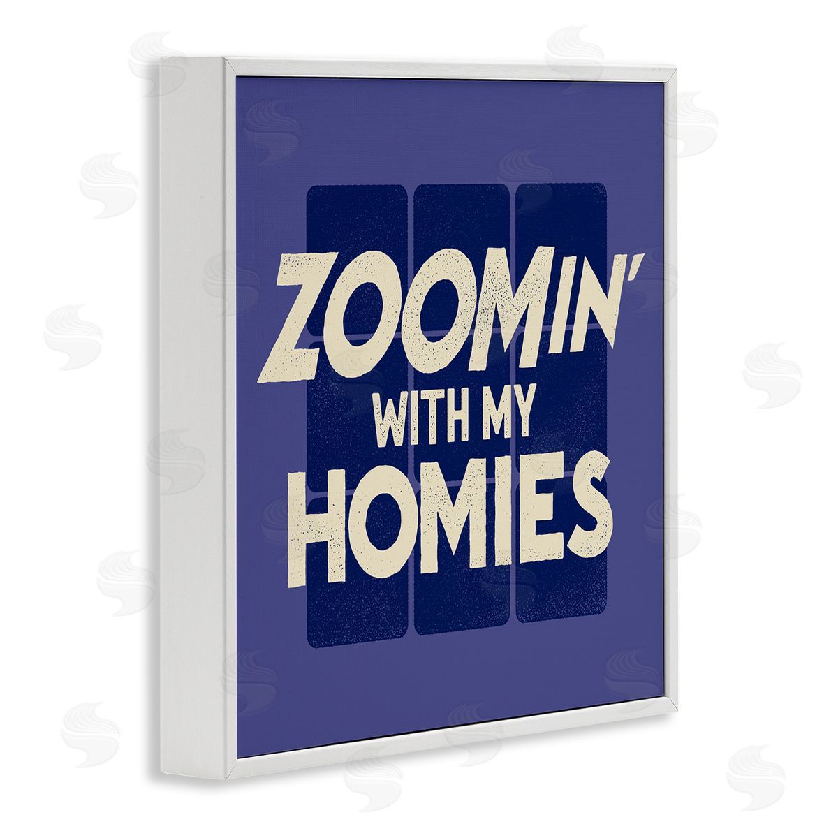 Buck Wear Zoomin' With Homies Office Humor White Framed Giclee Wall Art
