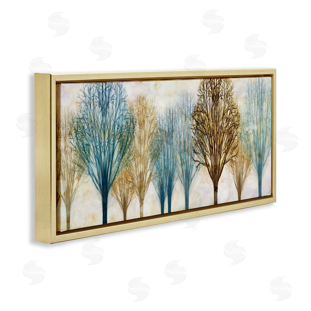 Chris Donovan Autumn Tree Forest Bare Branches Gold Floater Frame Canvas Art