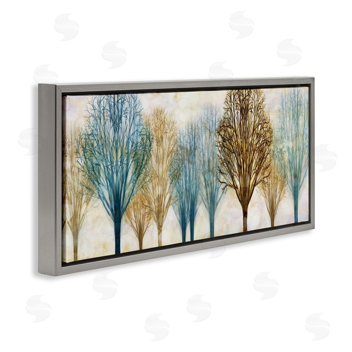 Chris Donovan Autumn Tree Forest Bare Branches Gray Floater Frame Canvas Art