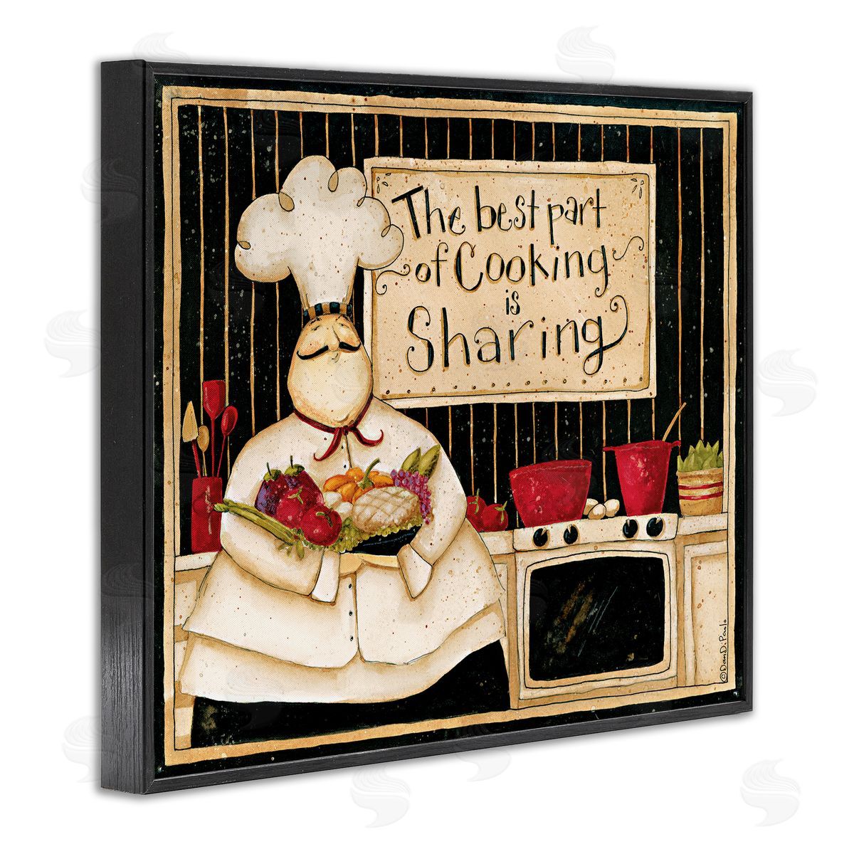 Dan DiPaolo Cooking Is Sharing Vintage Chef Black Framed Giclee Wall Art