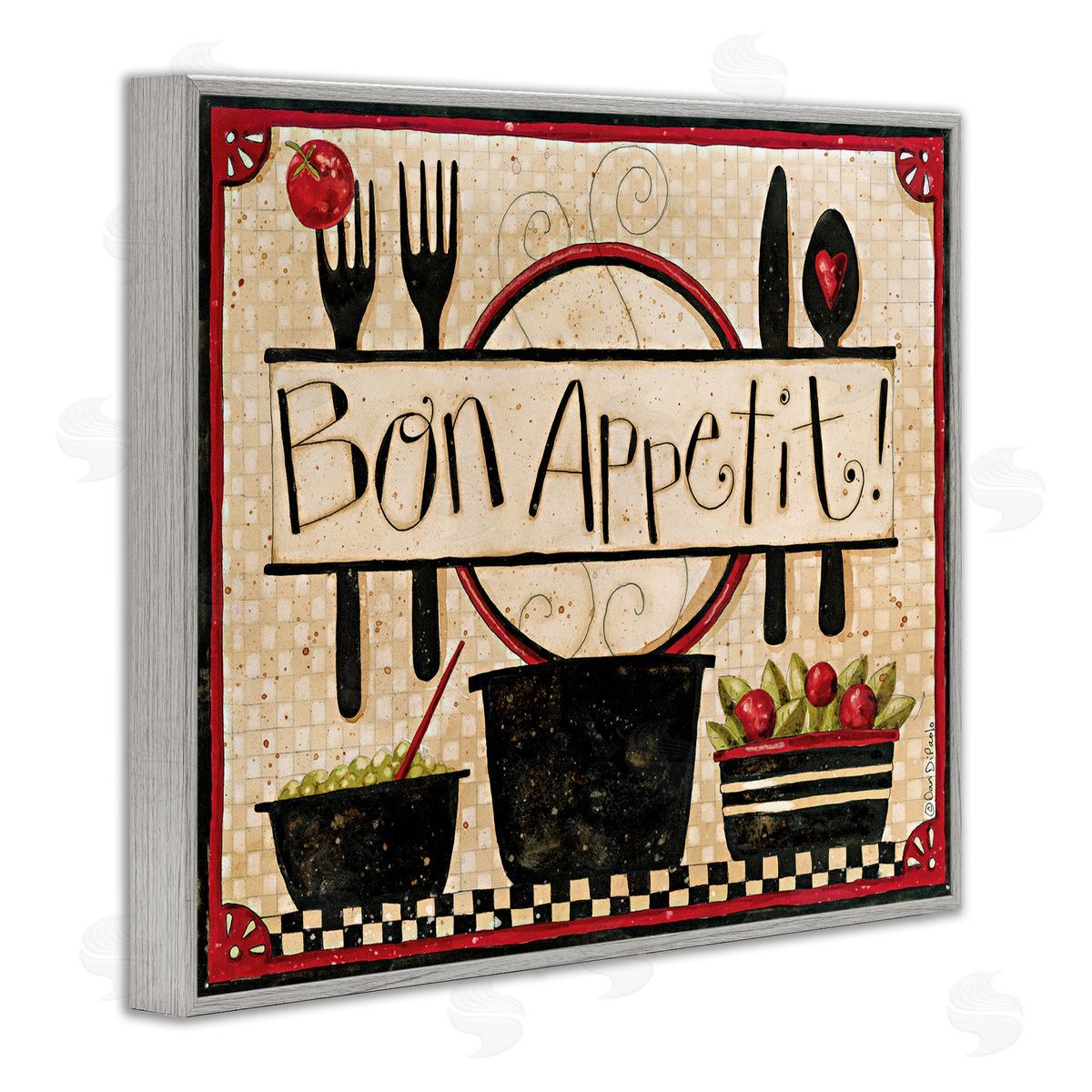 Dan DiPaolo Bon Appetit Vintage Kitchen Gray Framed Giclee Wall Art