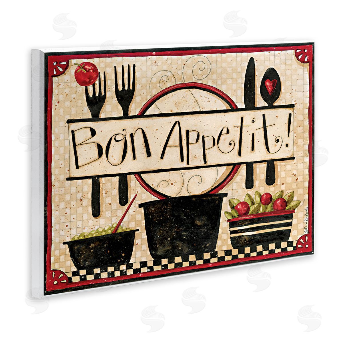Dan DiPaolo Bon Appetit Vintage Kitchen Wall Plaque Art