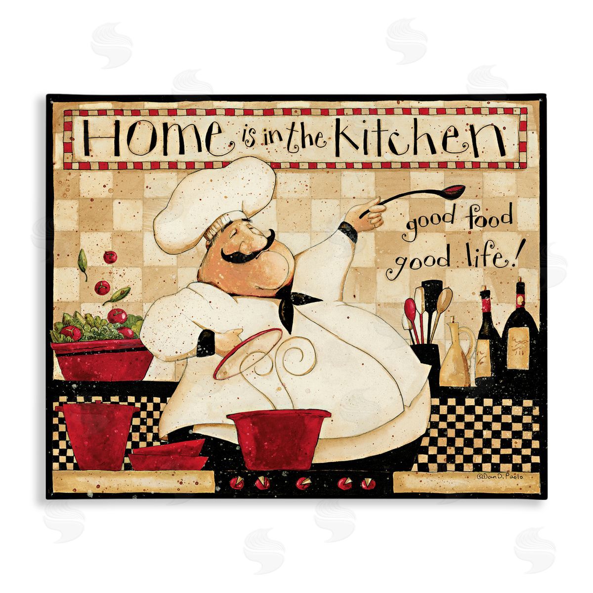 Dan DiPaolo Home is the Kitchen Vintage Chef Canvas Wall Art