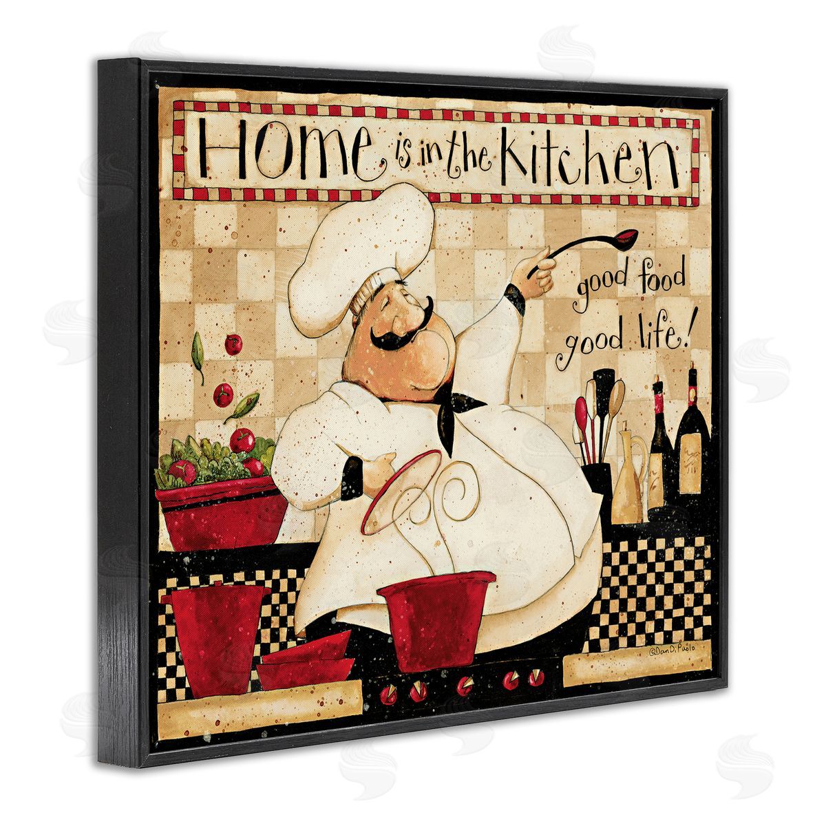 Dan DiPaolo Home is the Kitchen Vintage Chef Black Framed Giclee Wall Art