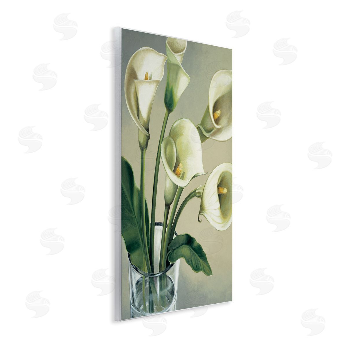 Eva Barberini Soft White Calla Lily Florals Wall Plaque Art
