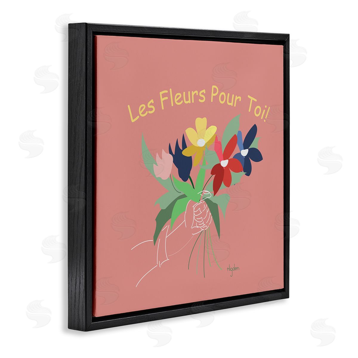 Mark Higden Les Fleurs Pour Toi French Bouquet Black Floater Frame Canvas Art