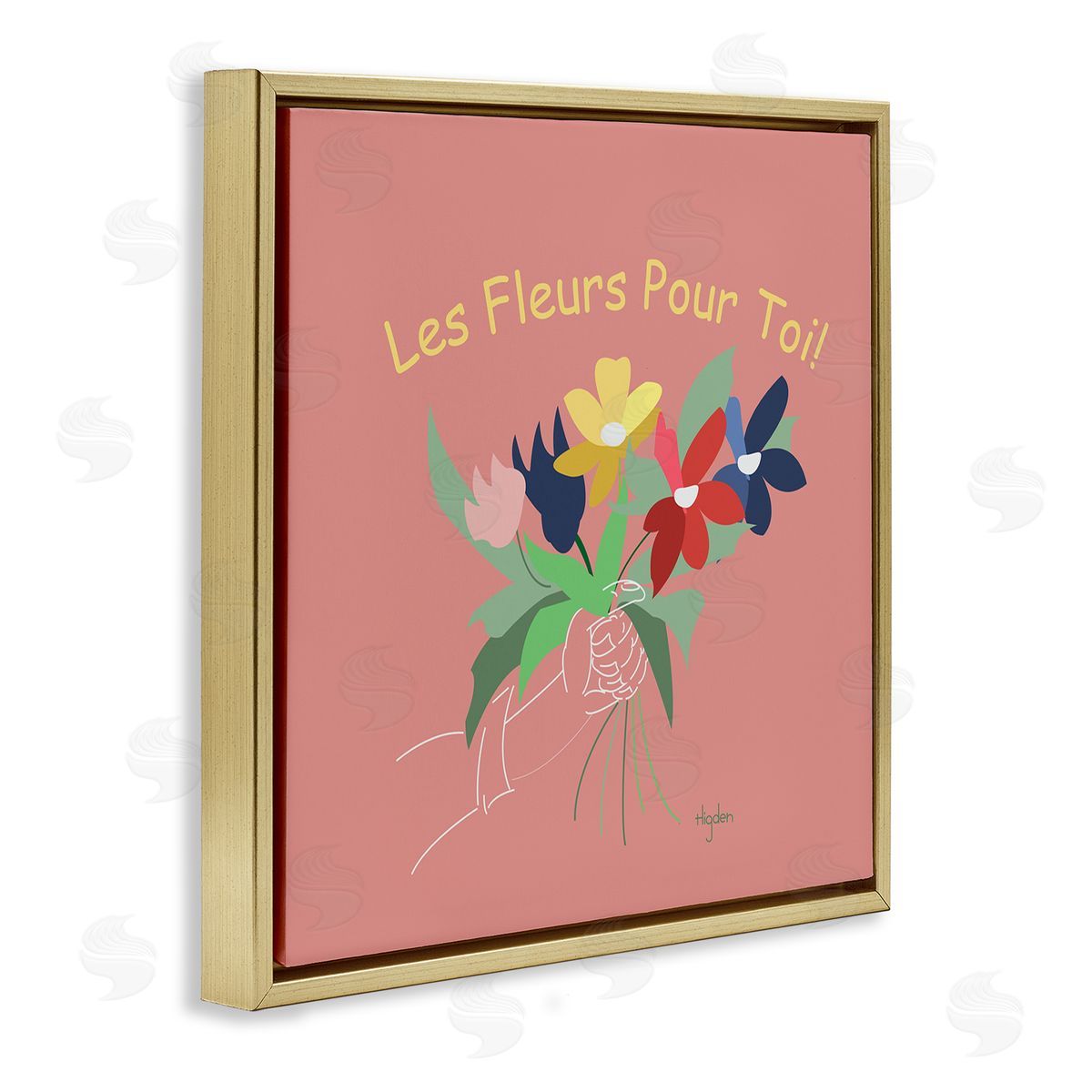 Mark Higden Les Fleurs Pour Toi French Bouquet Gold Floater Frame Canvas Art