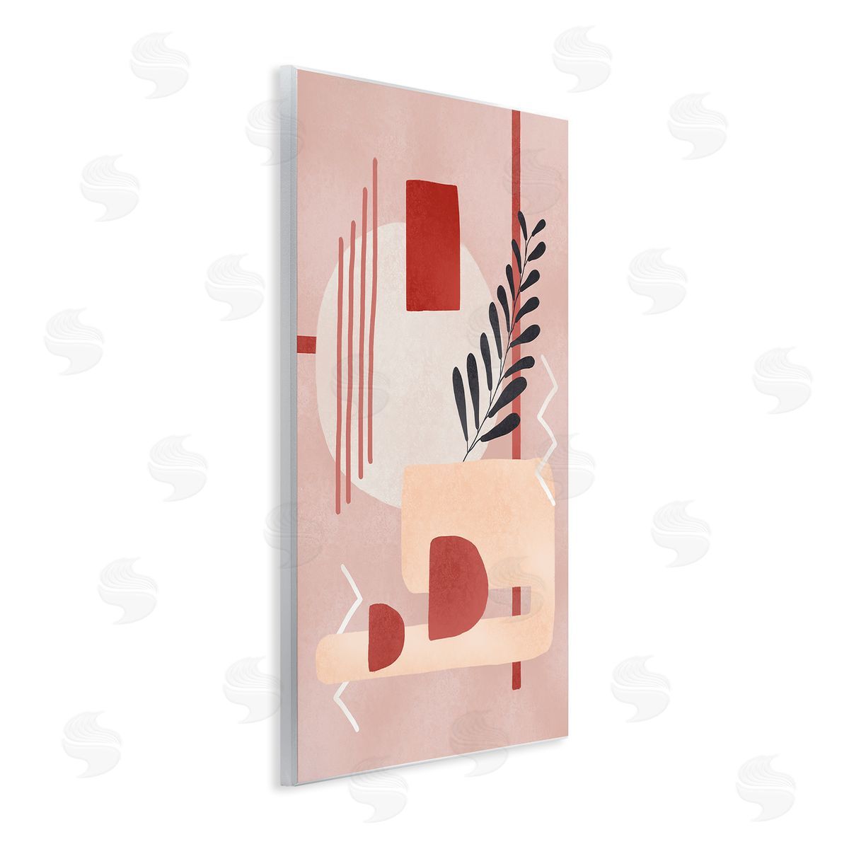 Ziwei Li Warm Abstract Shapes Plant Detail Wall Plaque Art