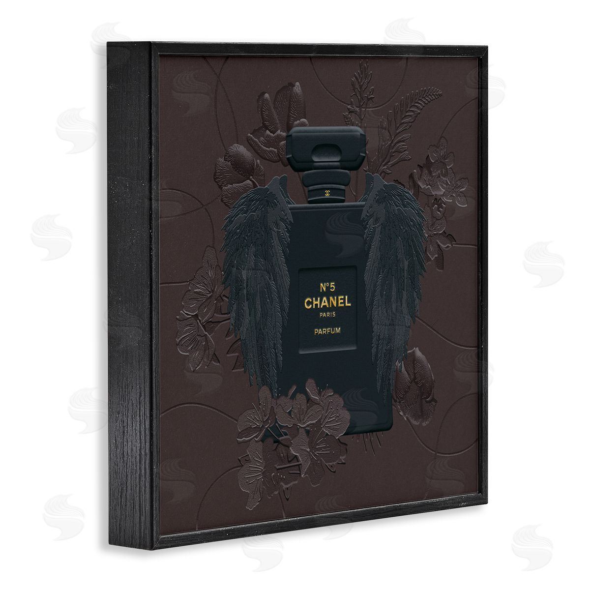 Ziwei Li Dark Fashion Perfume Purple Florals Black Framed Giclee Wall Art