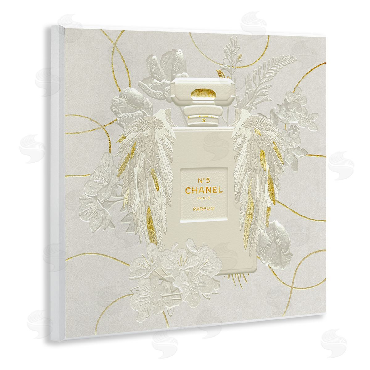 Ziwei Li Bright Glam Fashion Bottle White Florals Wall Plaque Art