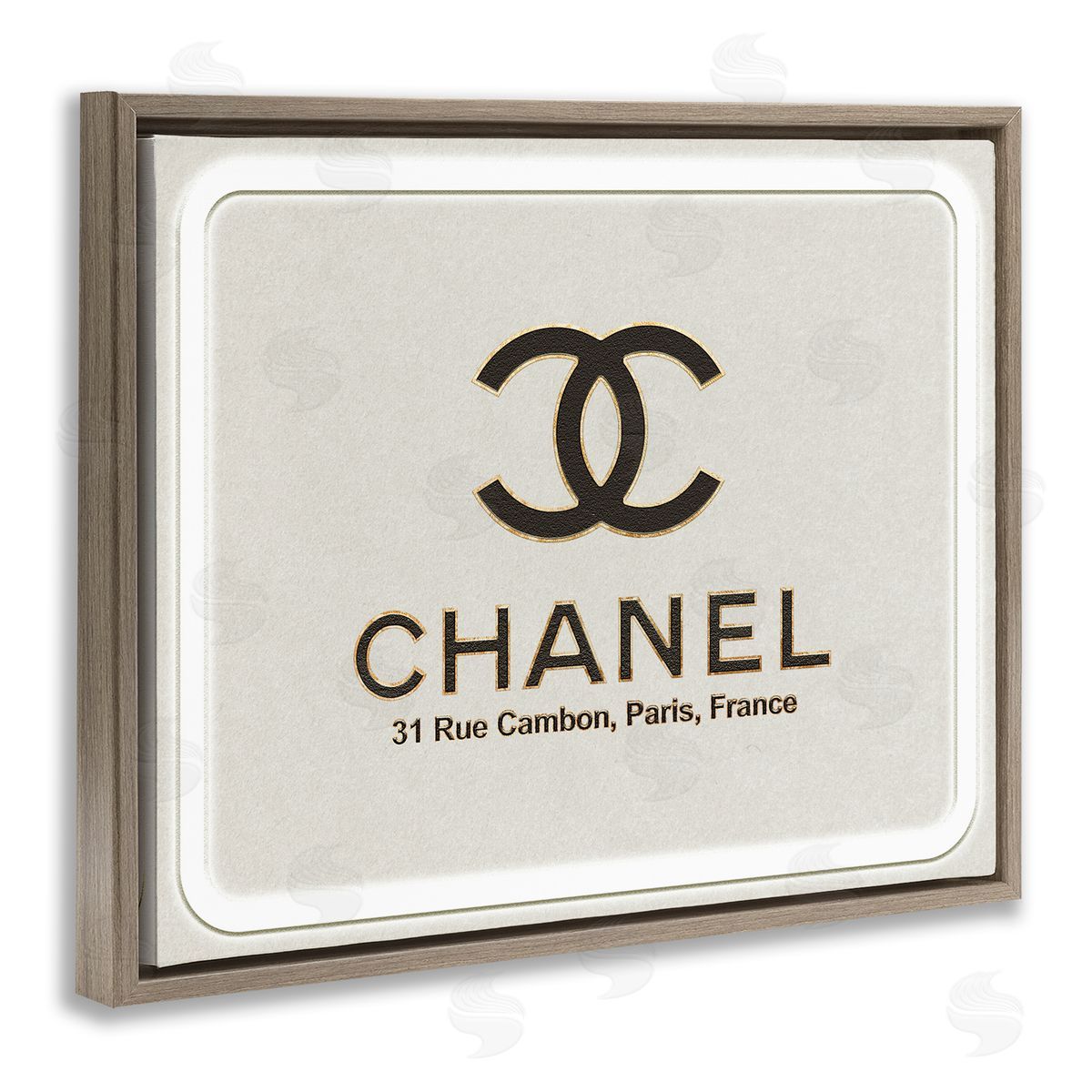 Ziwei Li French Glam Fashion Designer Style Brand Brown Floater Frame Canvas Art