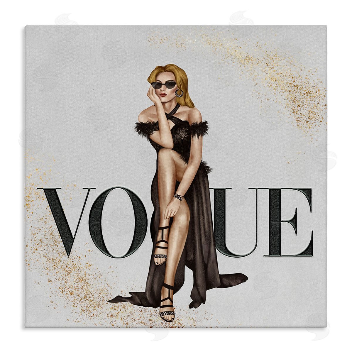 Ziwei Li Female Fashionista Black Dress Designer Brand Canvas Wall Art