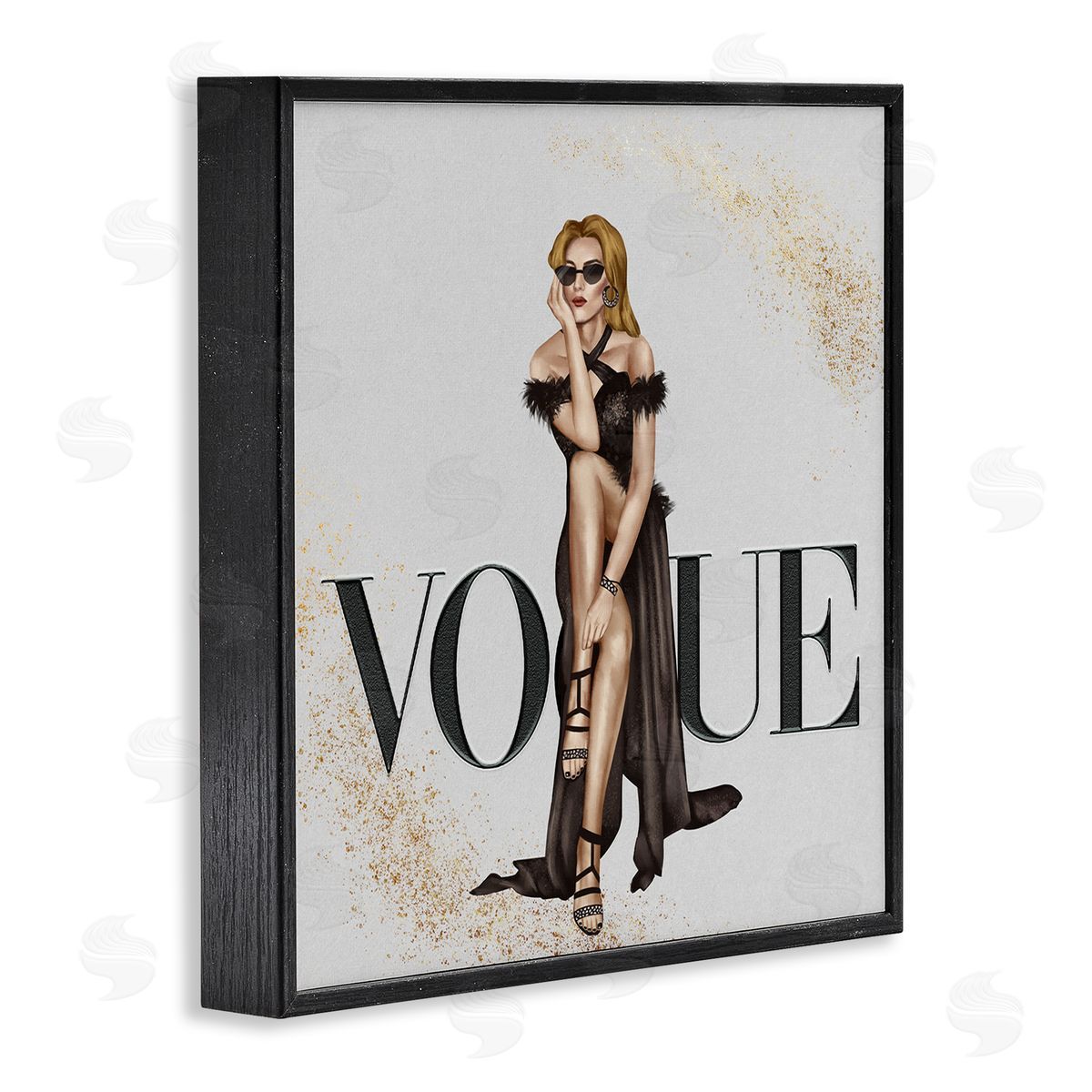 Ziwei Li Female Fashionista Black Dress Designer Brand Black Framed Giclee Wall Art