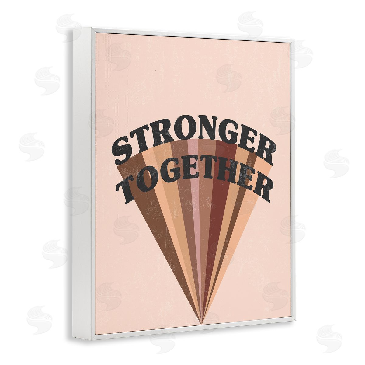 Stupell Studio Stronger Together Skin Tone Rainbow White Framed Giclee Wall Art