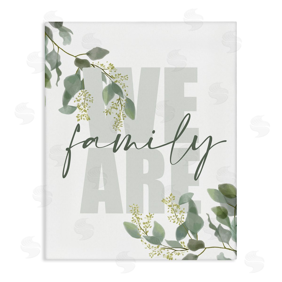Kim Allen We Are Family Peaceful Green Florals Canvas Wall Art