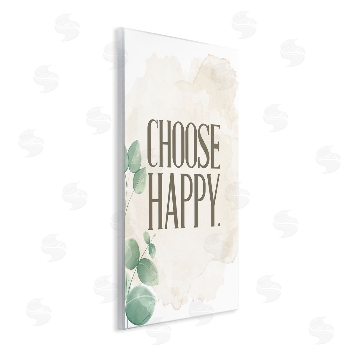 Kim Allen Choose Happy Green Leaves Neutral Wall Plaque Art