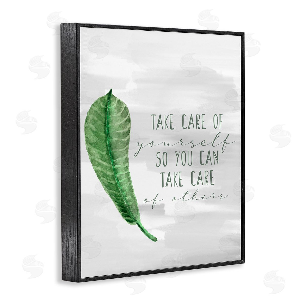 Kim Allen Take Care of Yourself Green Leaf Black Framed Giclee Wall Art