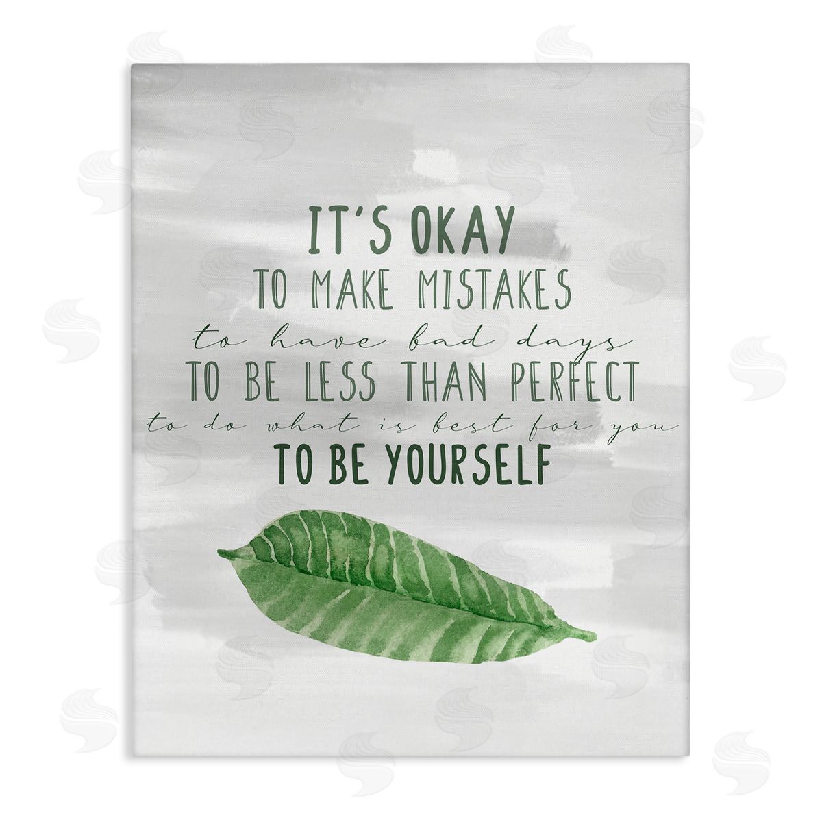 Kim Allen Motivational Okay to Make Mistakes Leaf Canvas Wall Art