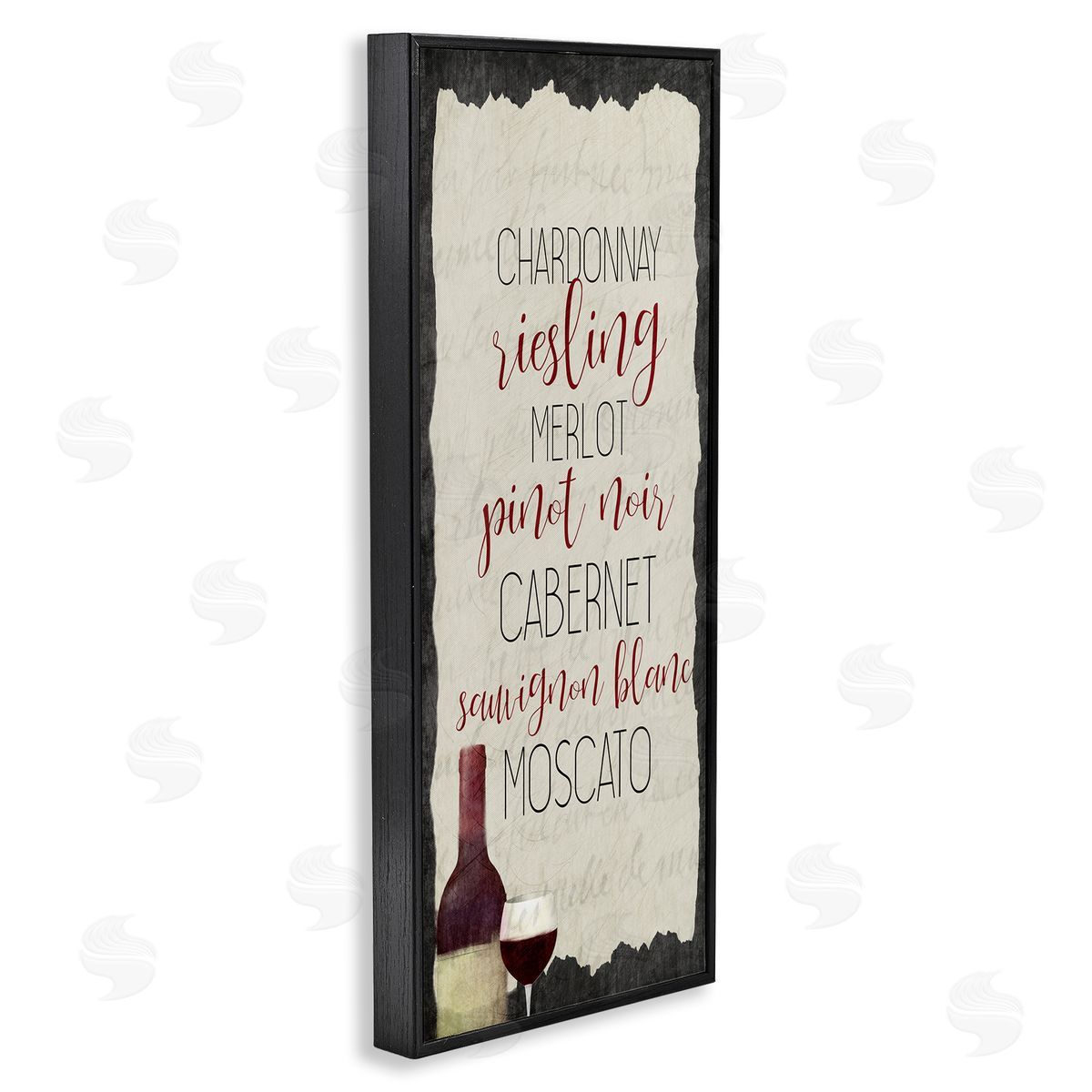 Country Kitchen Wine List Black Frame Print Wall Art, Home Decor by Kim Allen