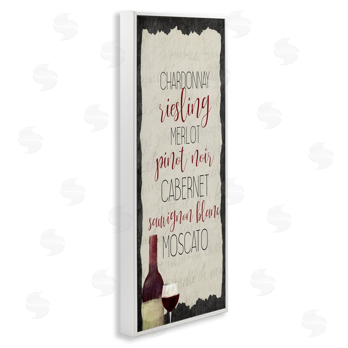 Country Kitchen Wine List White Frame Print Wall Art, Home Decor by Kim Allen