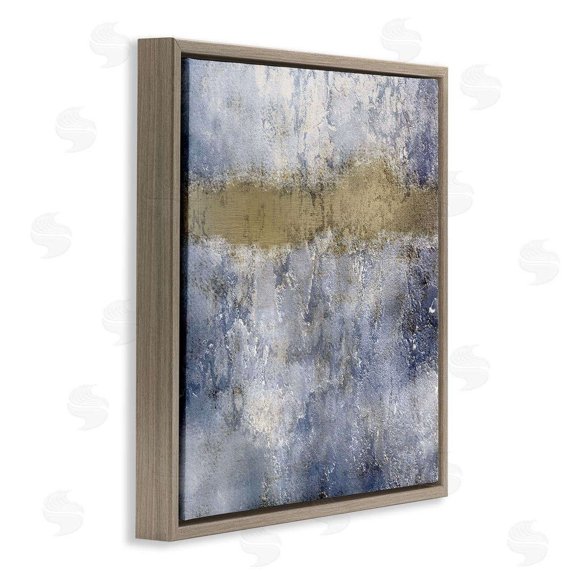 Kim Allen Abstract Distressed Urban Texture Design Brown Floater Frame Canvas Art
