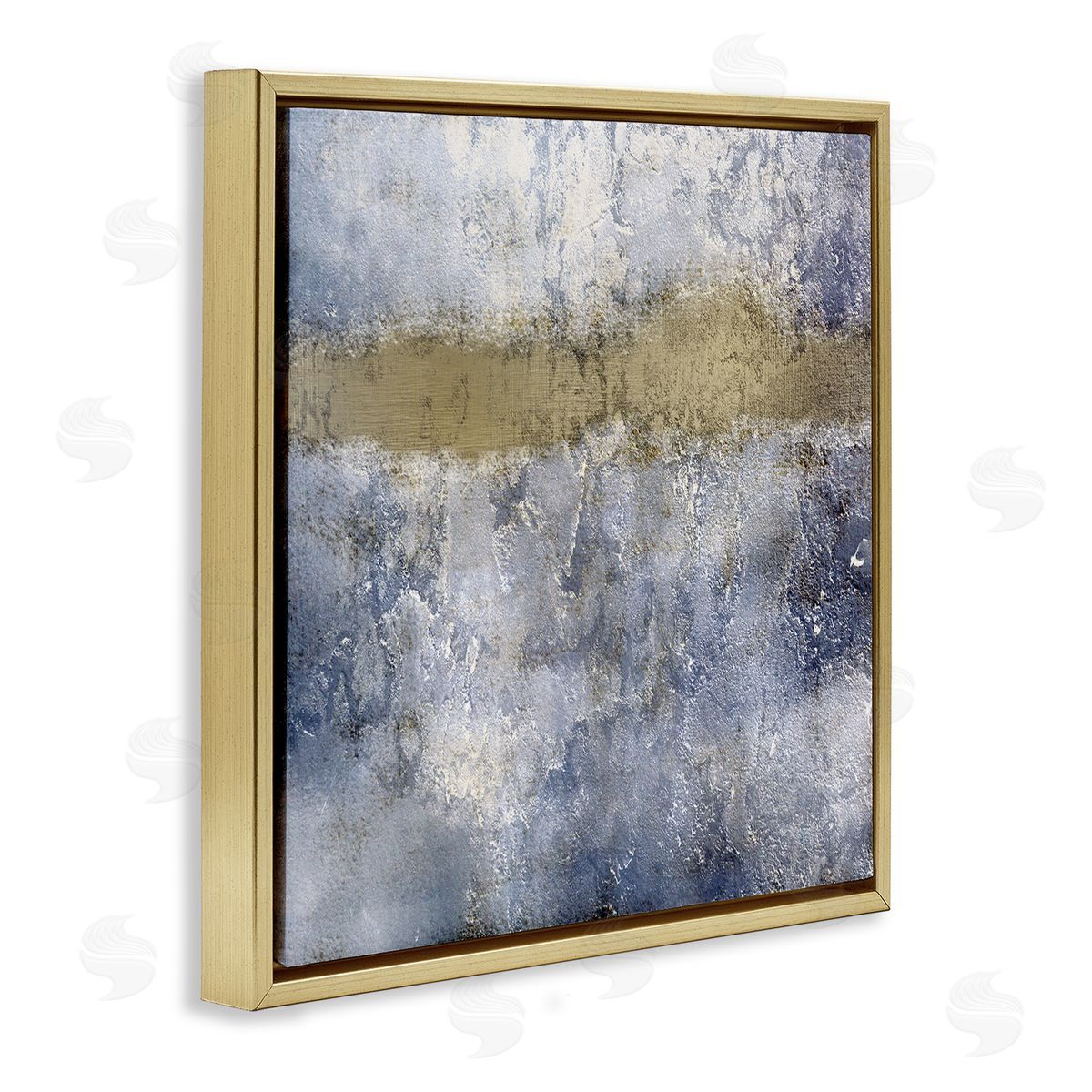 Kim Allen Abstract Distressed Urban Texture Design Gold Floater Frame Canvas Art