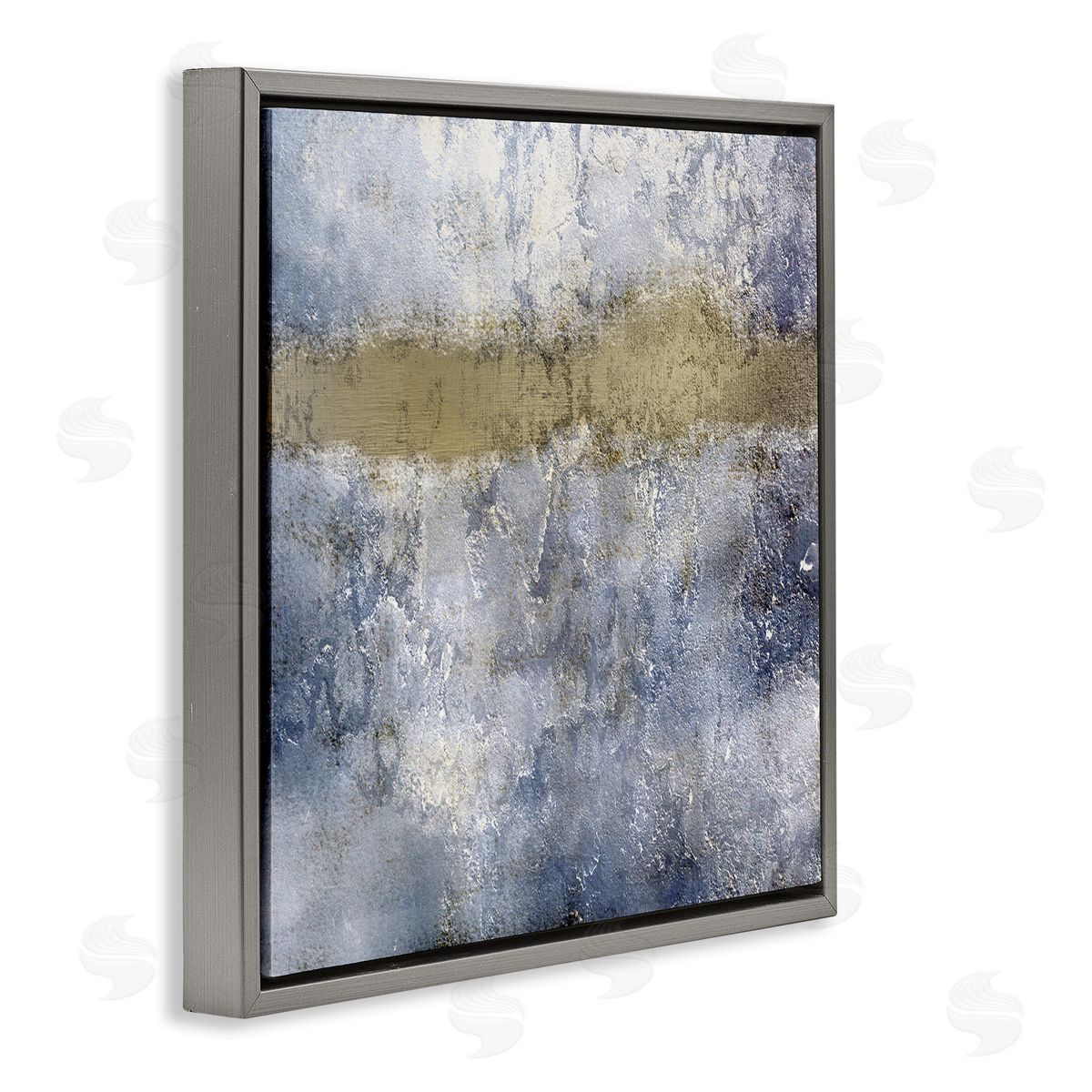 Kim Allen Abstract Distressed Urban Texture Design Gray Floater Frame Canvas Art