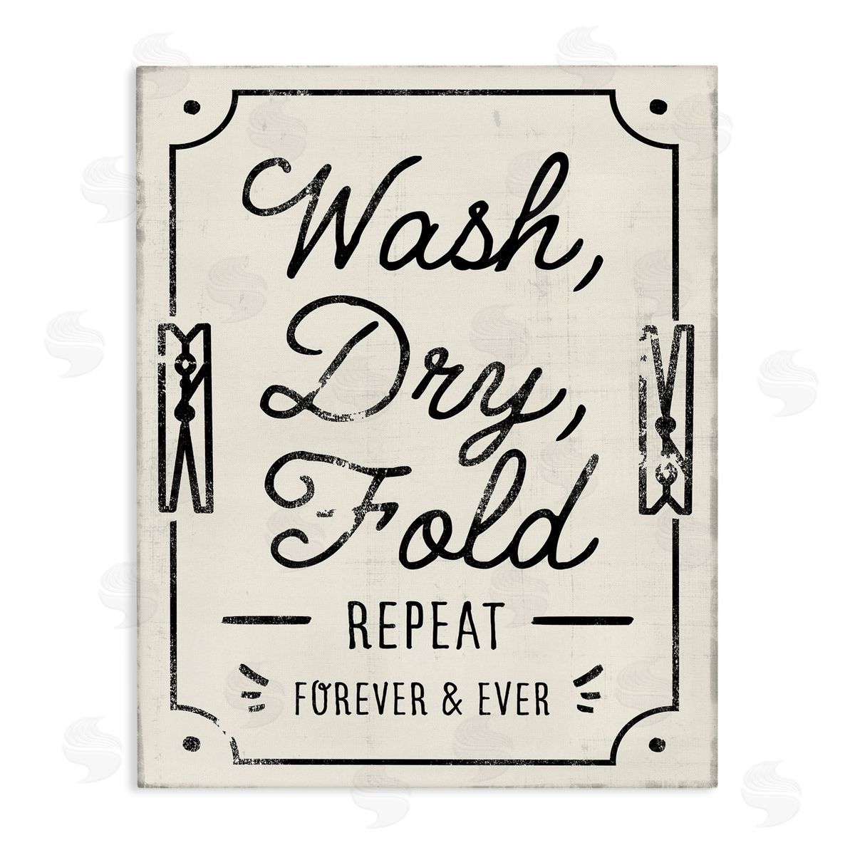 Victoria Barnes Charming Laundry Wash Dry Fold Canvas Wall Art