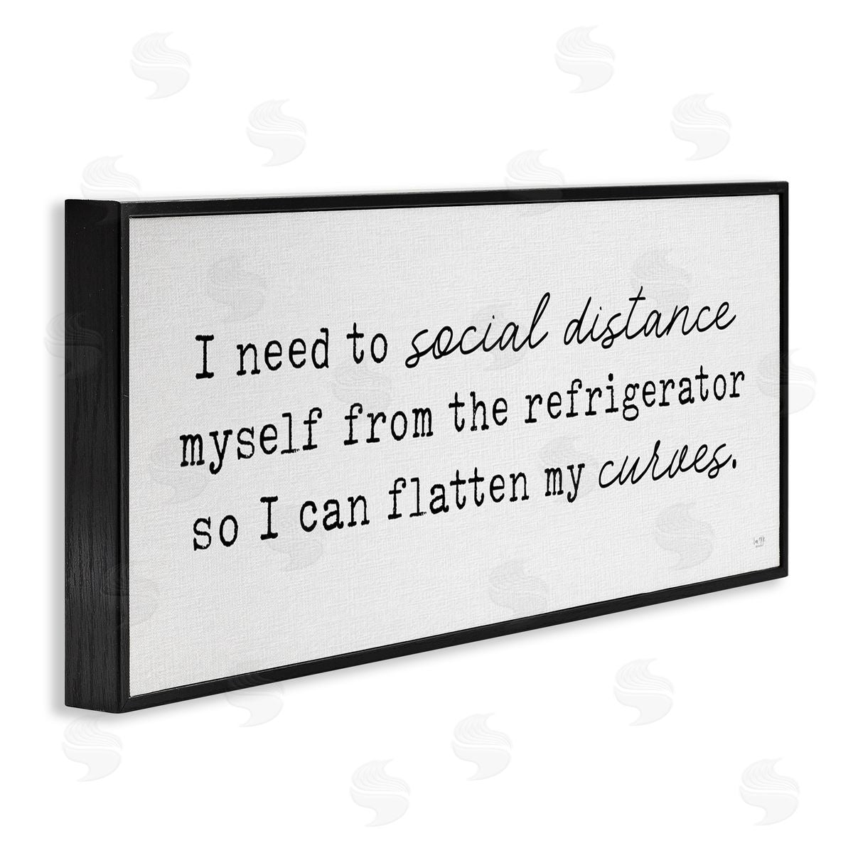 Lux + Me Designs Social Distance from Refrigerator Kitchen Humor Black Framed Giclee Wall Art
