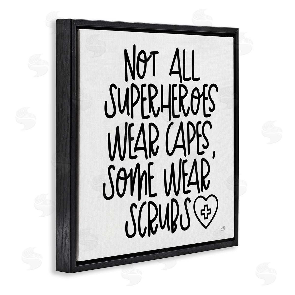Lux + Me Designs Some Superheroes Wear Scrubs Healthcare Appreciation Black Floater Frame Canvas Art