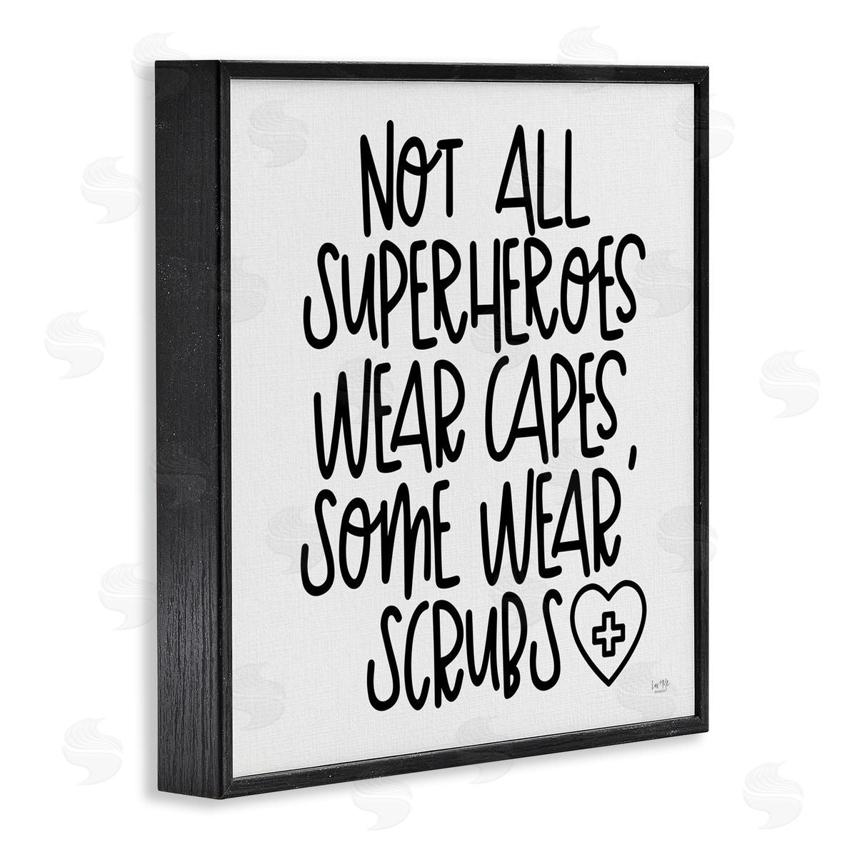 Lux + Me Designs Some Superheroes Wear Scrubs Healthcare Appreciation Black Framed Giclee Wall Art