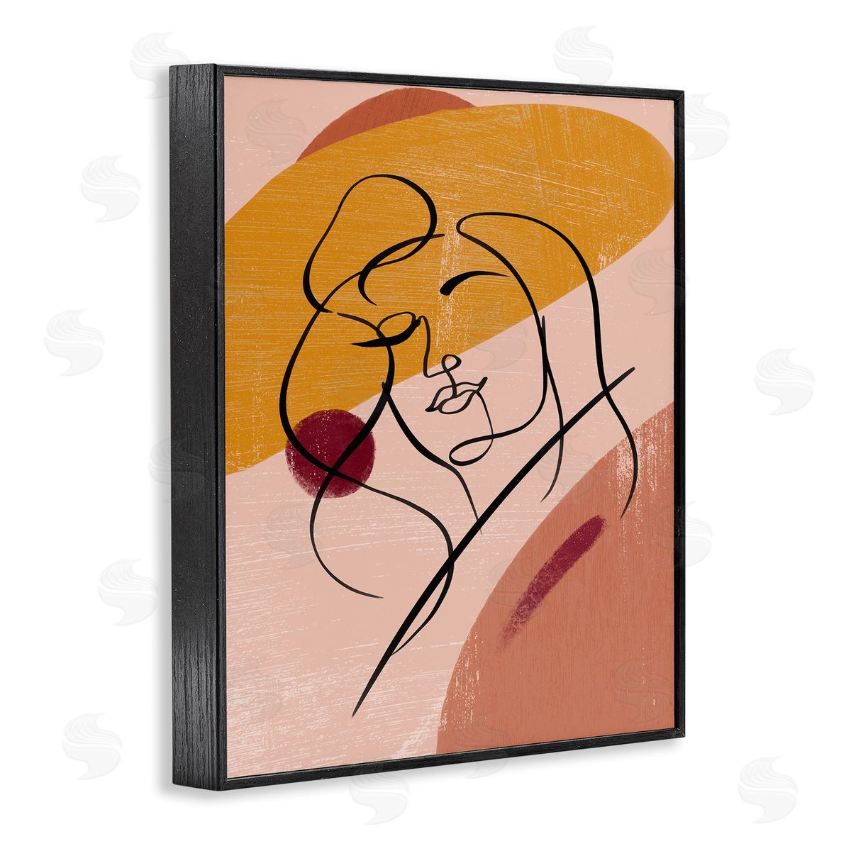 Ziwei Li Abstract Female Portrait Warm Circular Shapes Black Framed Giclee Wall Art