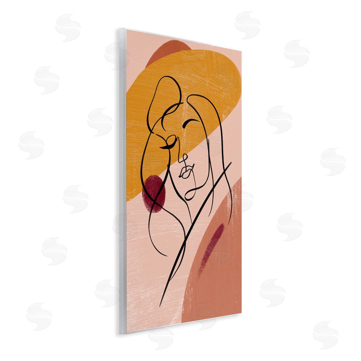 Ziwei Li Abstract Female Portrait Warm Circular Shapes Wall Plaque Art