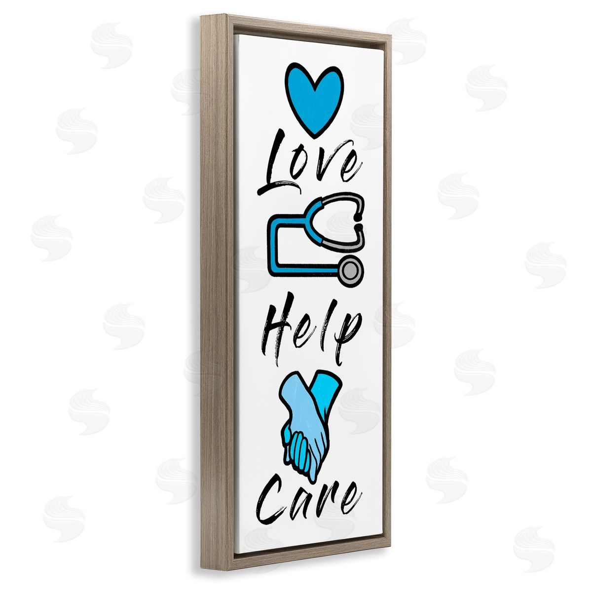 Marcus Prime Healthcare Love Help Care Illustrations Brown Floater Frame Canvas Art