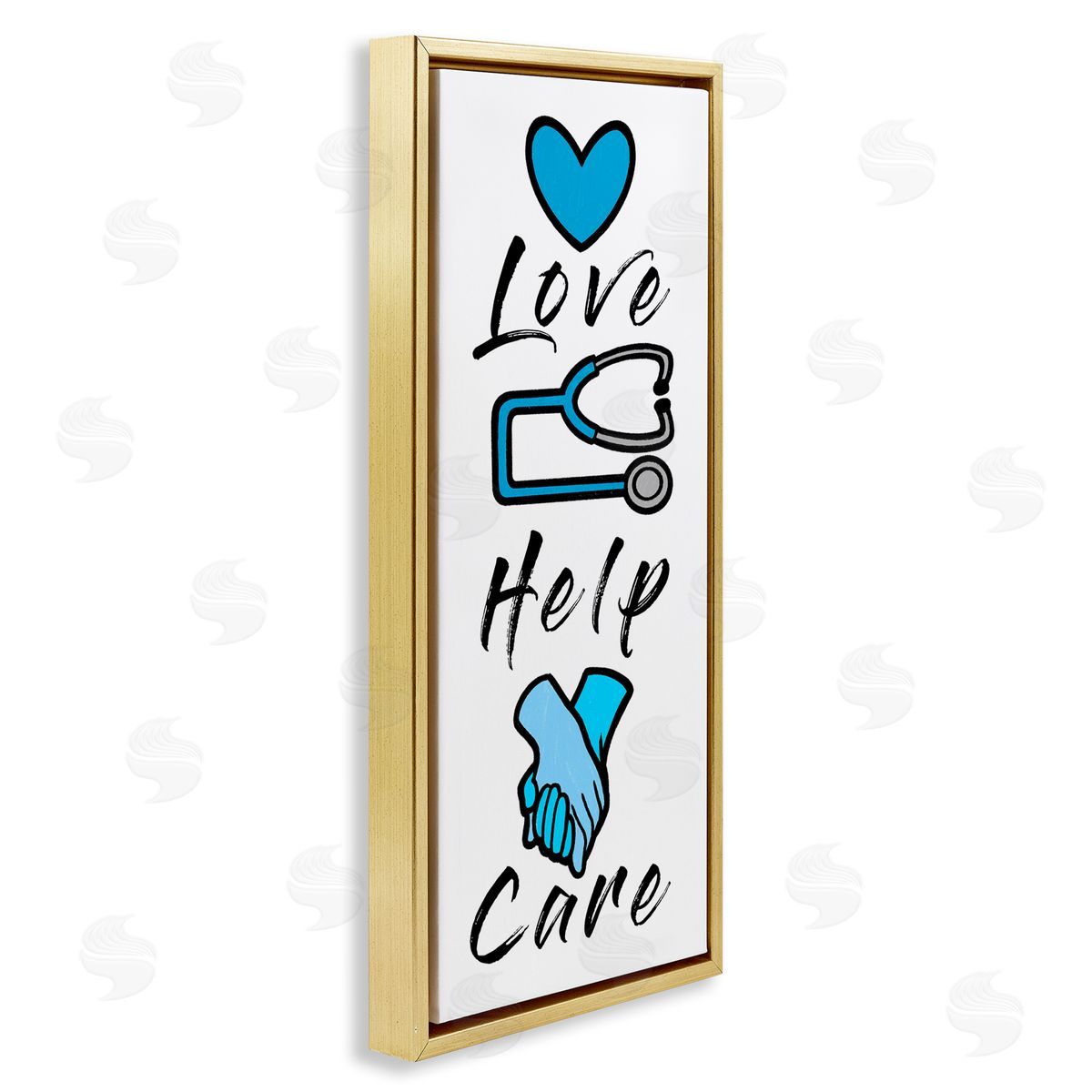 Marcus Prime Healthcare Love Help Care Illustrations Gold Floater Frame Canvas Art
