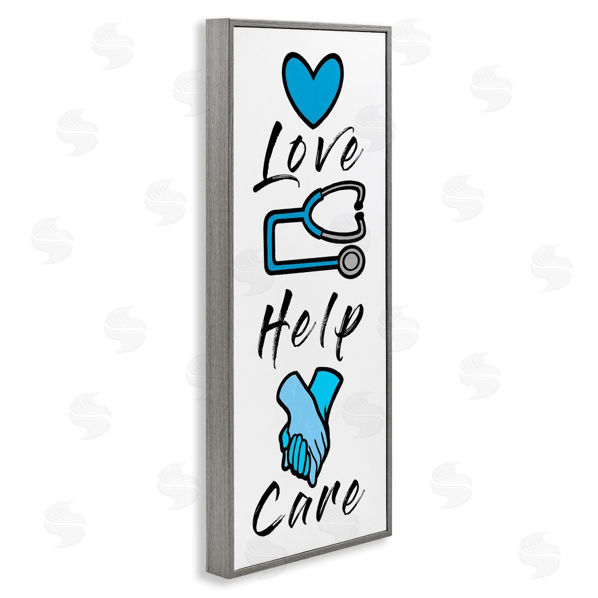 Marcus Prime Healthcare Love Help Care Illustrations Gray Framed Giclee Wall Art