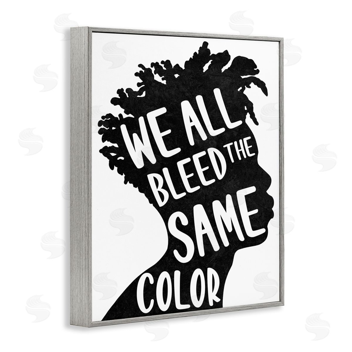 Marcus Prime Bleed Same Color Male Silhouette Portrait Gray Framed Giclee Wall Art