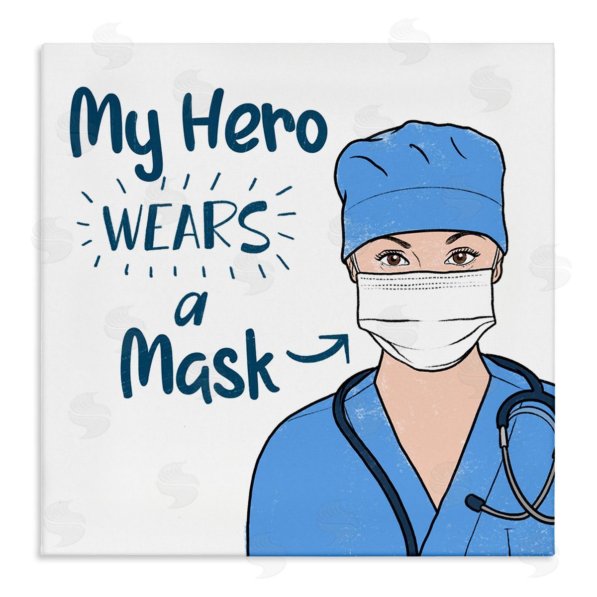 Marcus Prime My Hero Wears Mask Healthcare Appreciation Canvas Wall Art