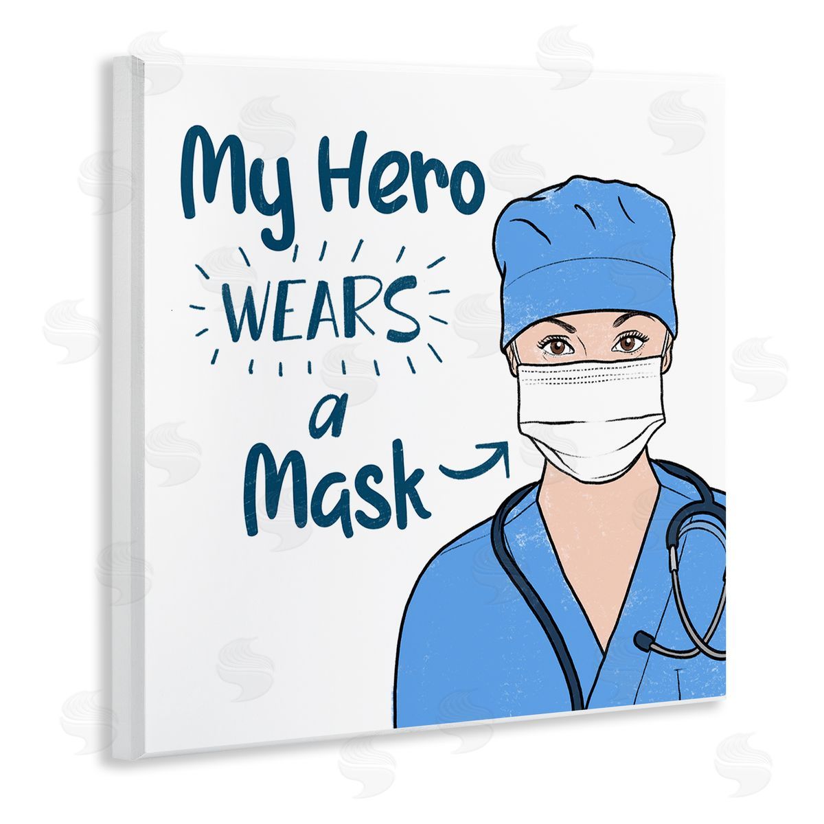 Marcus Prime My Hero Wears Mask Healthcare Appreciation Wall Plaque Art
