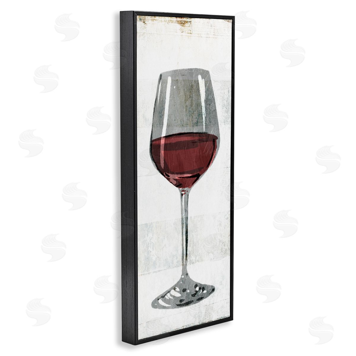 Rustic Kitchen Red Wine Glass Black Frame Print Wall Art, Home Decor by Milli Villa