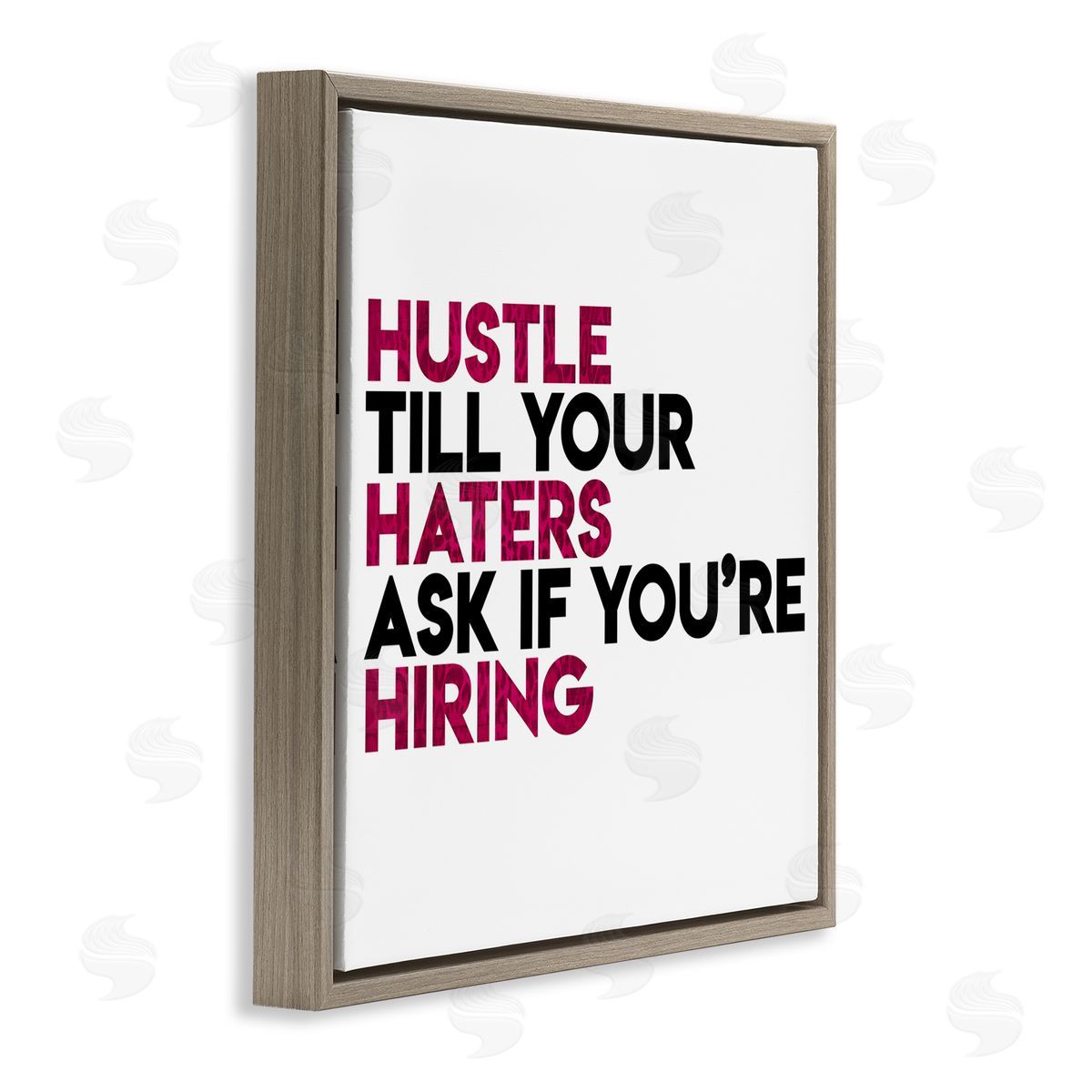 Milli Villa Hustle Till Haters Hire Motivational Pink Brown Floater Frame Canvas Art