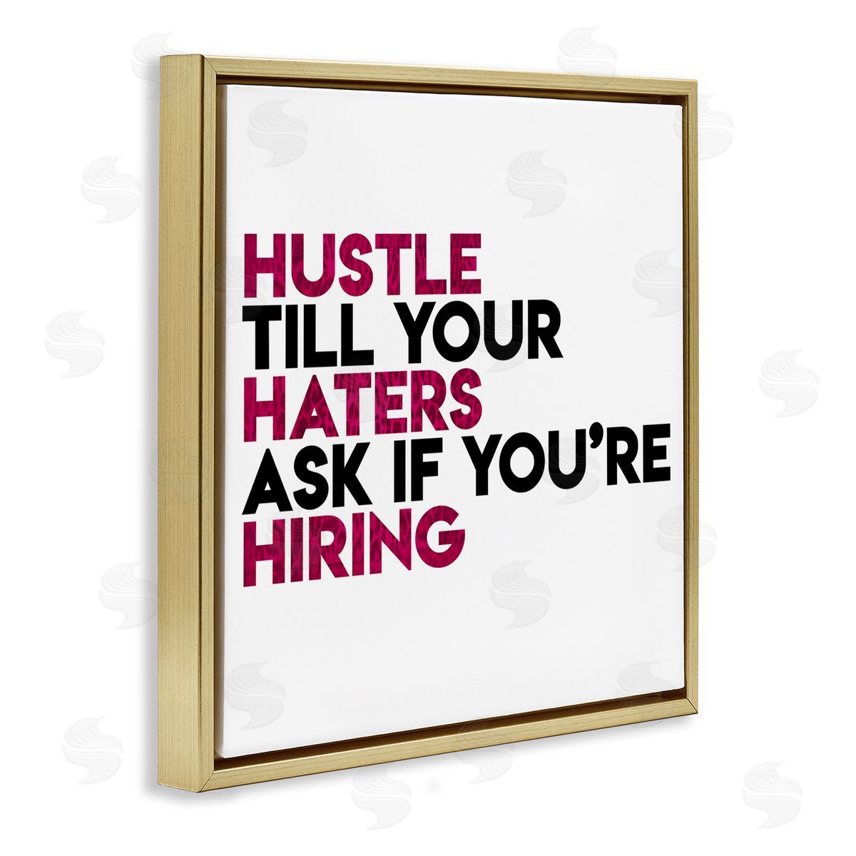 Milli Villa Hustle Till Haters Hire Motivational Pink Gold Floater Frame Canvas Art