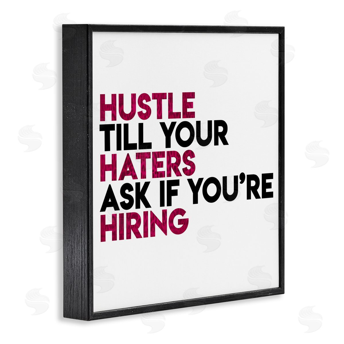 Milli Villa Hustle Till Haters Hire Motivational Pink Black Framed Giclee Wall Art