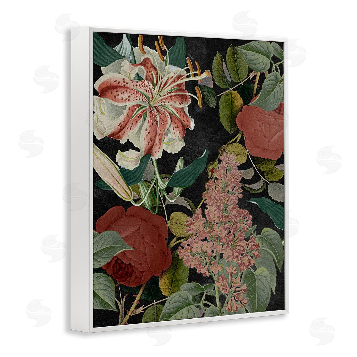 Stupell Studio Tropical Bohemian Floral Illustration White Framed Giclee Wall Art