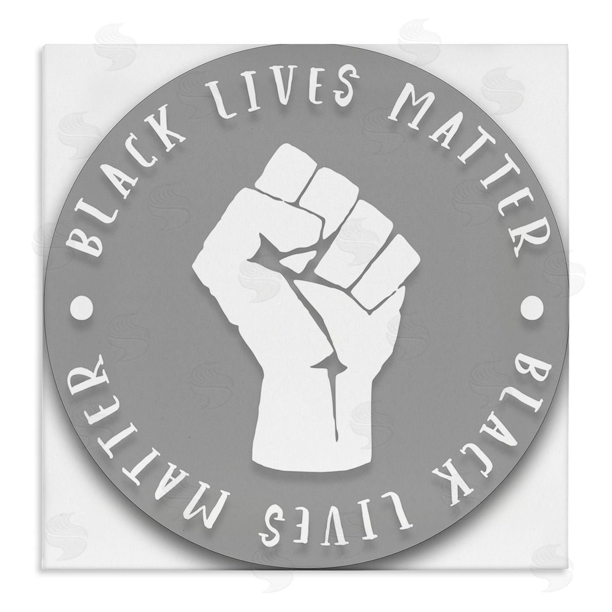 Stupell Studio Black Lives Matter Grey Circle Fist Canvas Wall Art